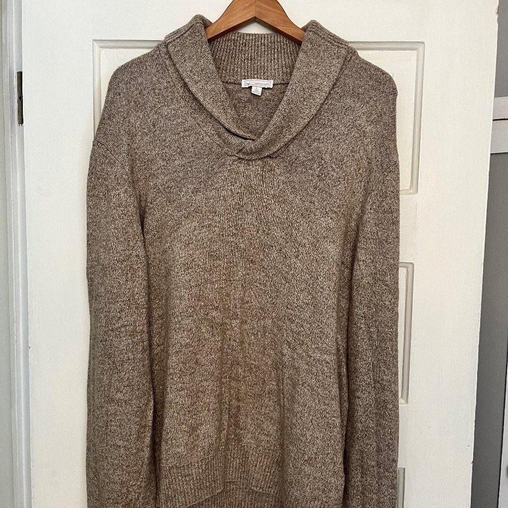 Gap L Oatmeal Shawl Collar Sweater
